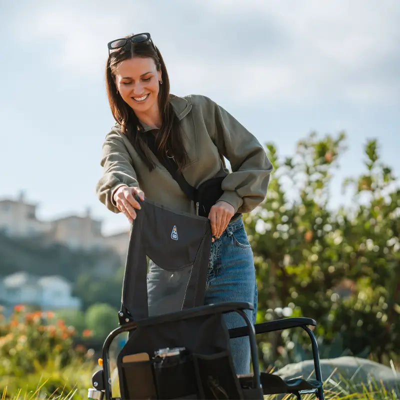 Luxury Camp Adjustable Rocker - Choice 573 - Patented Spring-Action Rocking Chair for Camping Detail