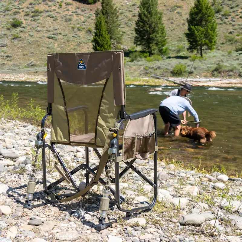 Luxury Camp Adjustable Rocker - Choice 573 - Patented Spring-Action Rocking Chair for Camping Detail