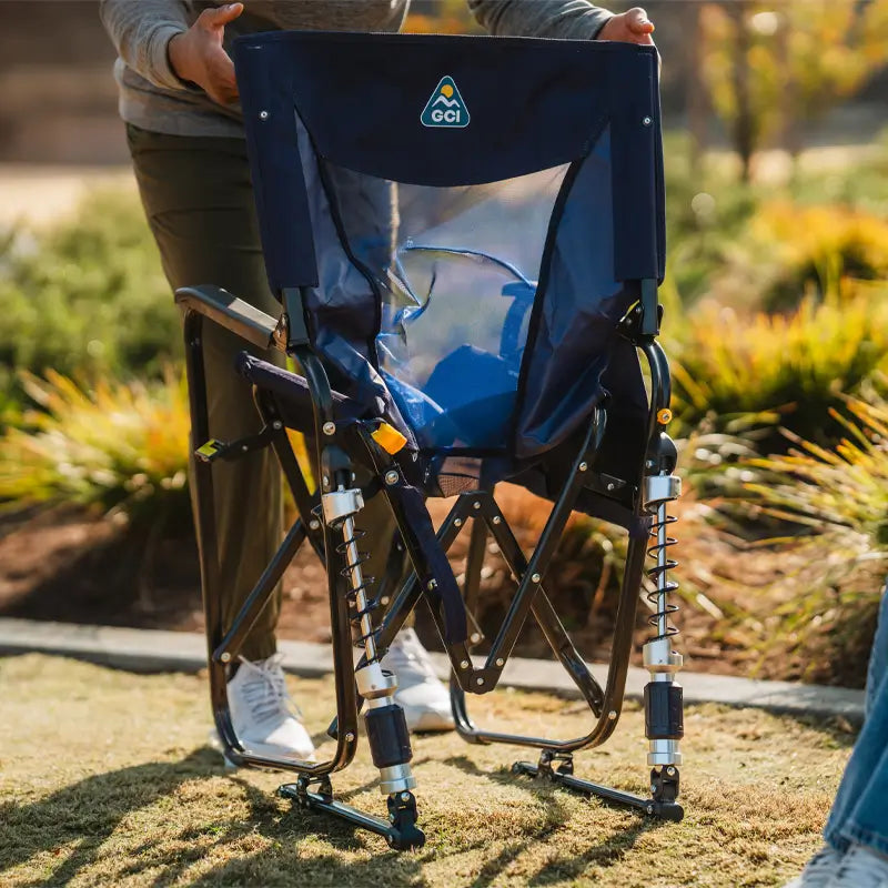 Luxury Camp Adjustable Rocker - Choice 573 - Patented Spring-Action Rocking Chair for Camping Detail