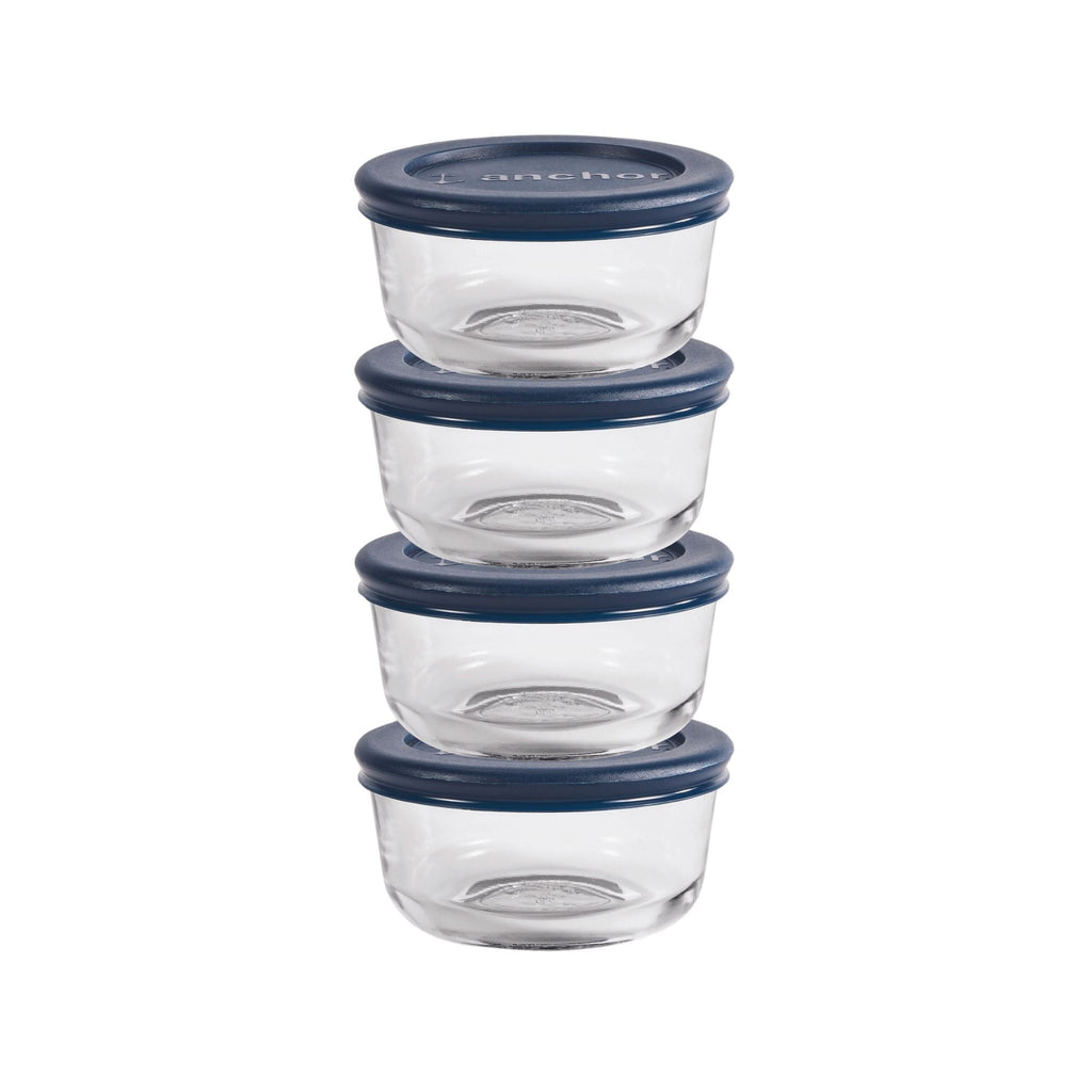 Deliciously Squishy Glass Food Storage Containers with Lids, 1 Cup Round, Set of 4 - Deliciously Soft Cupcake Sensory Glob - Default Title