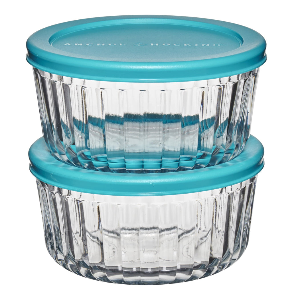 Deliciously Squishy Glass Food Storage Container with Lids, 4 Cup Round, Set of 2 - Squishy Dohnut Sweet Treat Shaped Stress Toy - Default Title