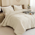 Fluffy Down Alternative King Size Comforter Sets Beige - 3 Pieces Cream Boho Bedding Comforter Set for King Bed - Soft Fluffy Tufted Textured... - Hypoallergenic Ultra-Fluffy Quilt for Winter - Default Title