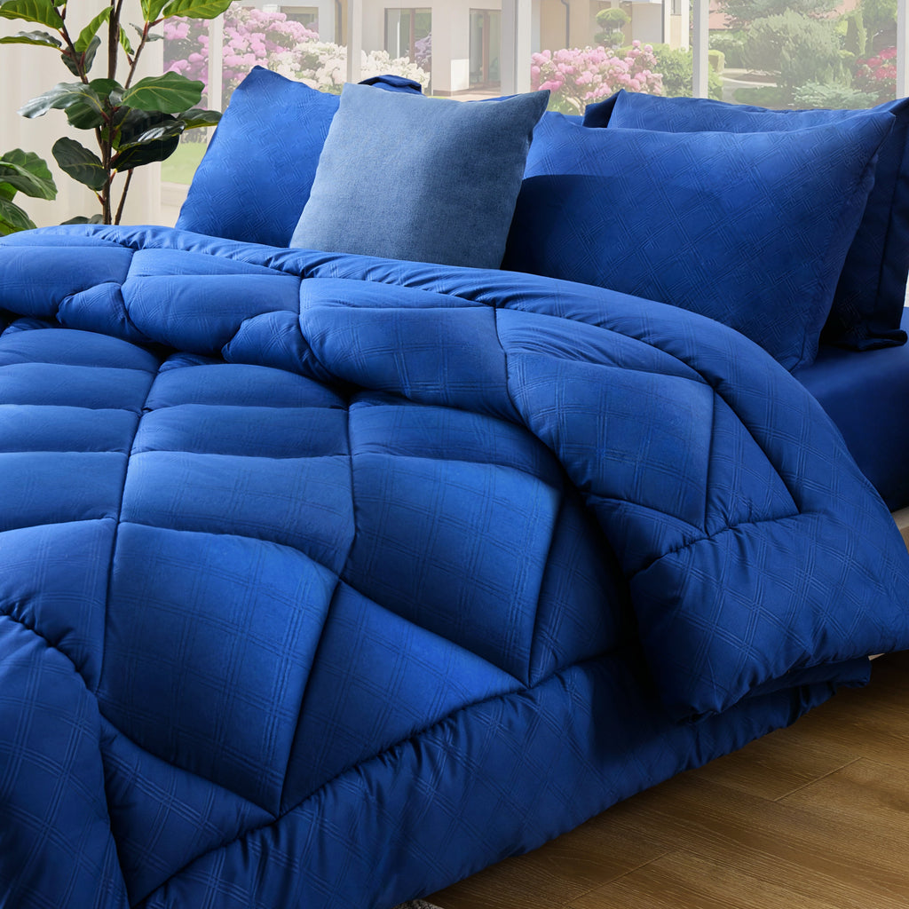 Hypoallergenic Cloud Full Comforter Set 4 Pieces,Comforter Set,Bed in a Bag, Bedding Set with Comforter,Fitted Sheet,Flat Sheet,Pillowcase... - All-Season Down Alternative Comforter Insert - Default Title