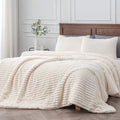 Hypoallergenic Cloud Fleece Queen Comforter Set -Super Soft & Warm Fluffy White Bedding, Luxury Fuzzy Heavy Bed Set for Winter with 2 Pill... - Luxurious Quilted Duvet Cover Set - Default Title