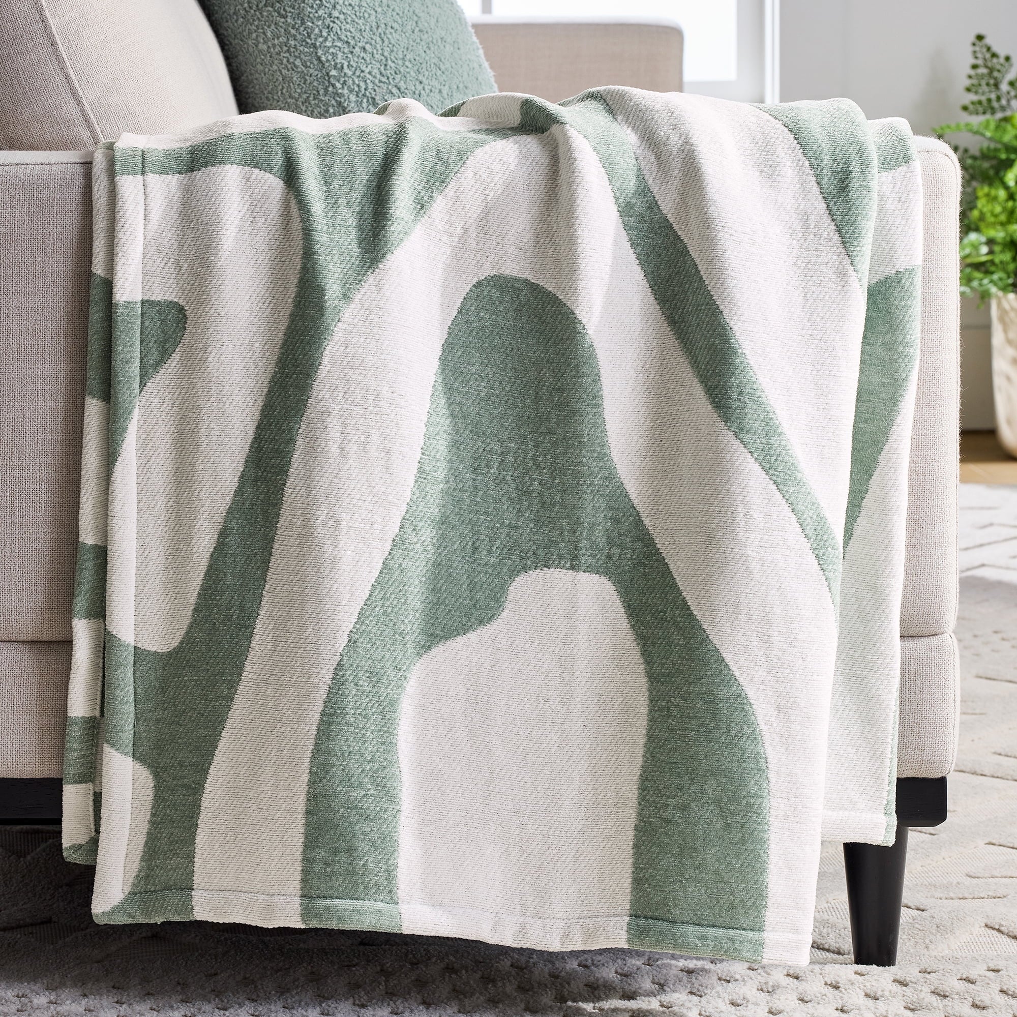 Cozy Fleece Chenille Jacquard Soft Throw Blanket, Soft Sea - Cozy Fleece Throw Blanket for Couch & Bed - Default Title