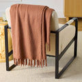 Super Soft Flannel Faux Mohair Cozy Couch Throw Blanket Terracotta Clay, 50x72" - Lightweight Plush Warm Blanket for All Seasons - Default Title