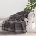 Cozy Fleece Berkshire Life Reversible Printed Hampshire Soft Throw Blanket, Glacier Fair Isle - Lightweight Plush Warm Blanket for All Seasons - Default Title