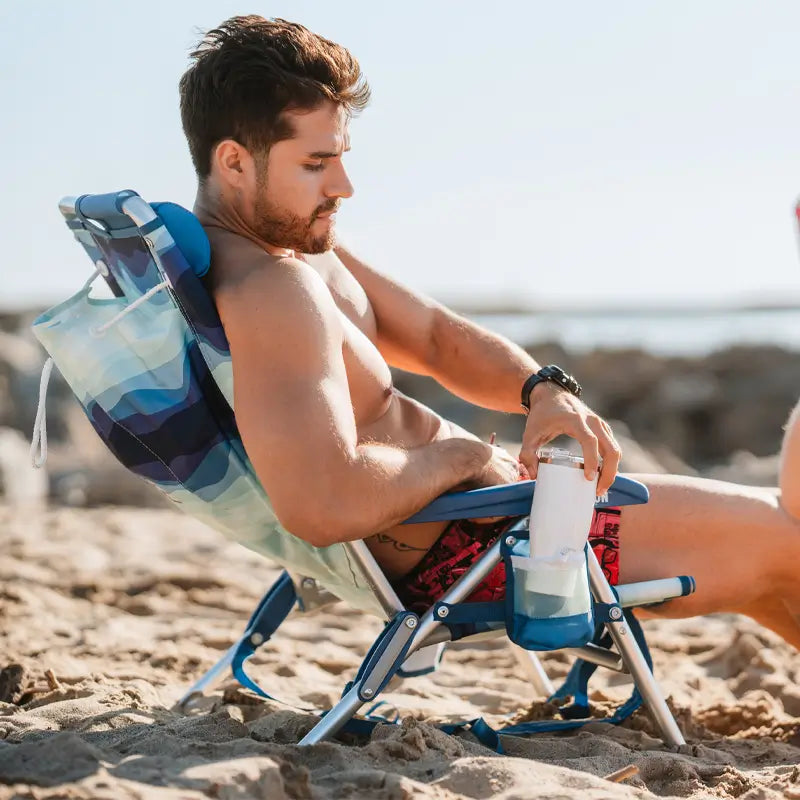 Rust-Resistant Aluminum Backpack Beach Chair - Choice 709 - Rust-Resistant Aluminum Sand-Friendly Lounge Chair Detail