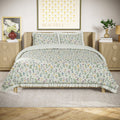Fluffy Down Alternative 100% Cotton Botanical 3-Piece Sage Green Comforter Set, Full/Queen - Luxurious Quilted Duvet Cover Set - Default Title