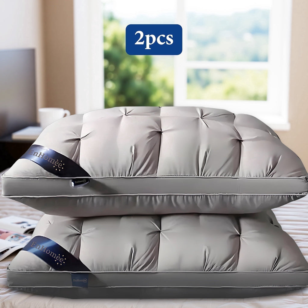 Hotel Collection 2-Pack Luxurious Hotel-Quality ,Resistant to Flattening, All-Season,Gray - Orthopedic Shredded Foam Bed Pillow Set - Default Title