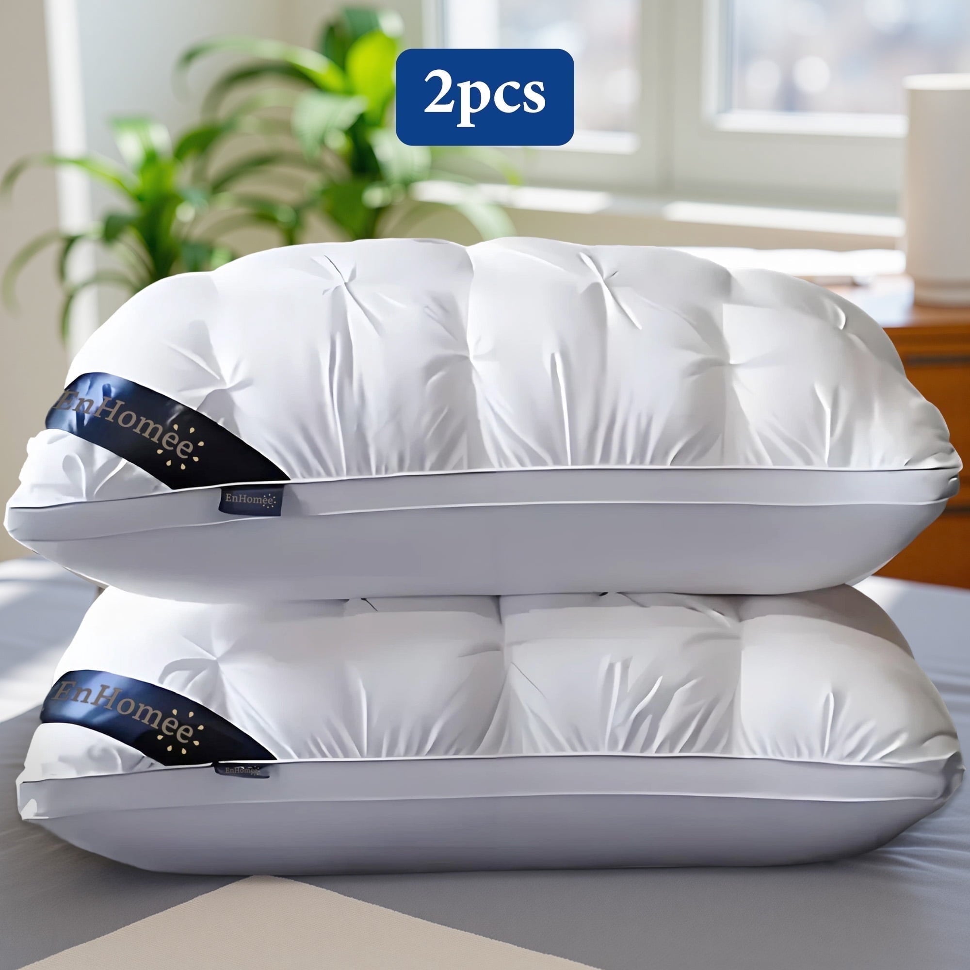 Hotel Collection 2-Pack Luxurious Hotel-Quality ,Resistant to Flattening, All-Season,White - Decorative Throw Pillow Cushion for Sofa & Bed - Default Title