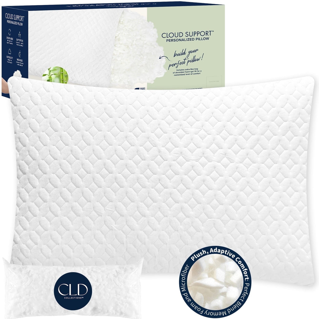 Ergonomic Memory Foam Bed Pillows Cross Cut Memory Foam For Sleeping,Queen Size Bedding Pillow(White), Original Pillow for Sleeping，Adjusta... - Decorative Throw Pillow Cushion for Sofa & Bed - Default Title
