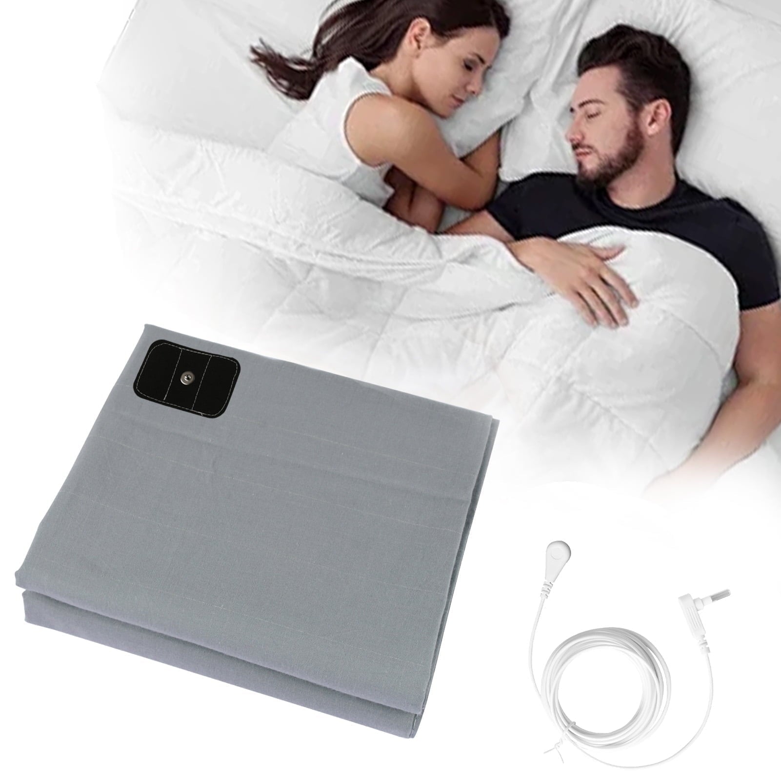 Premium Egyptian Cotton Grounding Sheets for All Mattress Sizes, Grounding Mat for Bed 10% Silver Fiber+90% Organic Cotton Grounding Sheets S... - Luxury Bed Sheet Set with Deep Pockets - Default Title