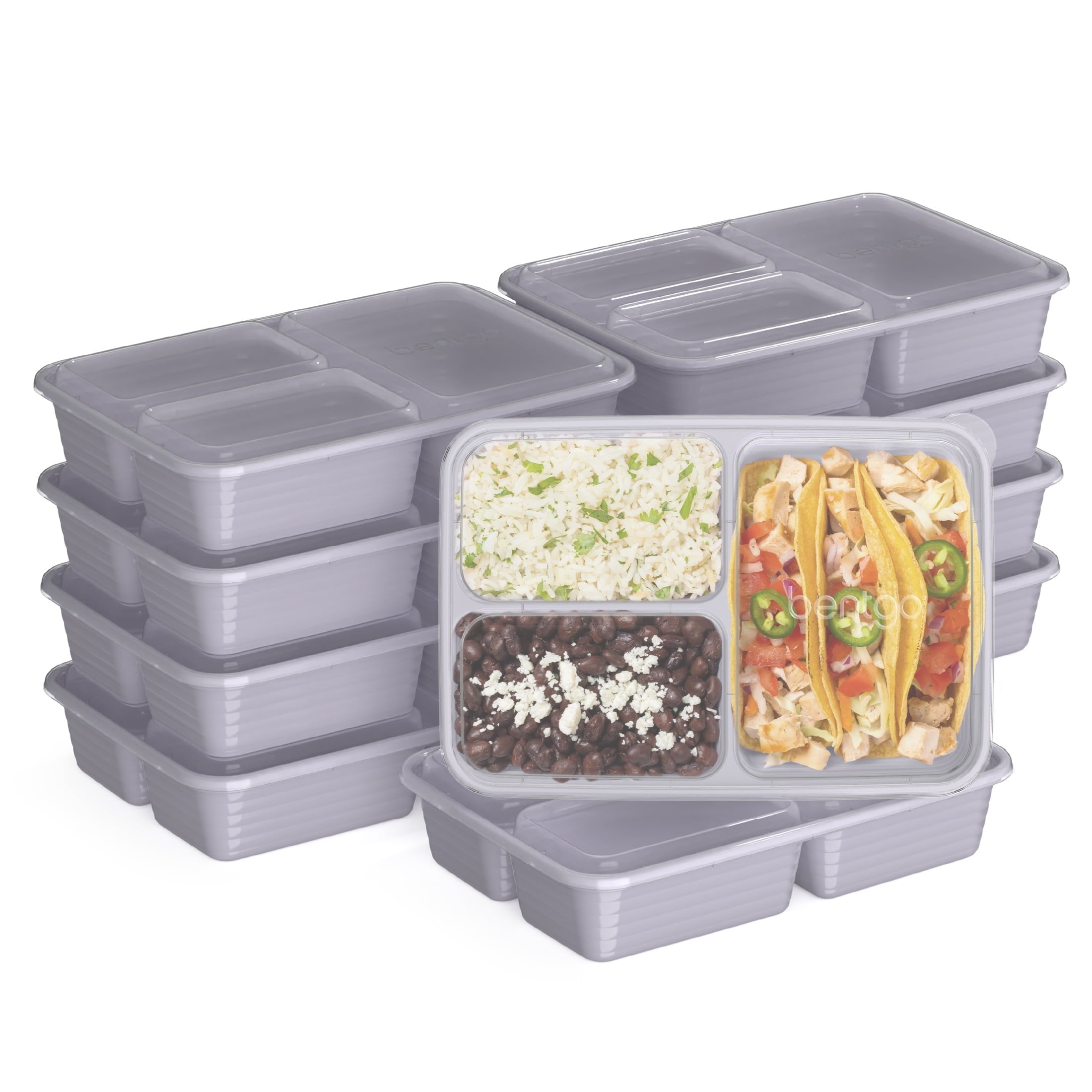 Whimsical Doughnut 3-Compartment Meal Containers with Lids, PFAS & BPA Free Materials, Durable, Microwave, Freezer, & D... - Playful Star & Heart Shaped Geometric NeeDoh - Default Title