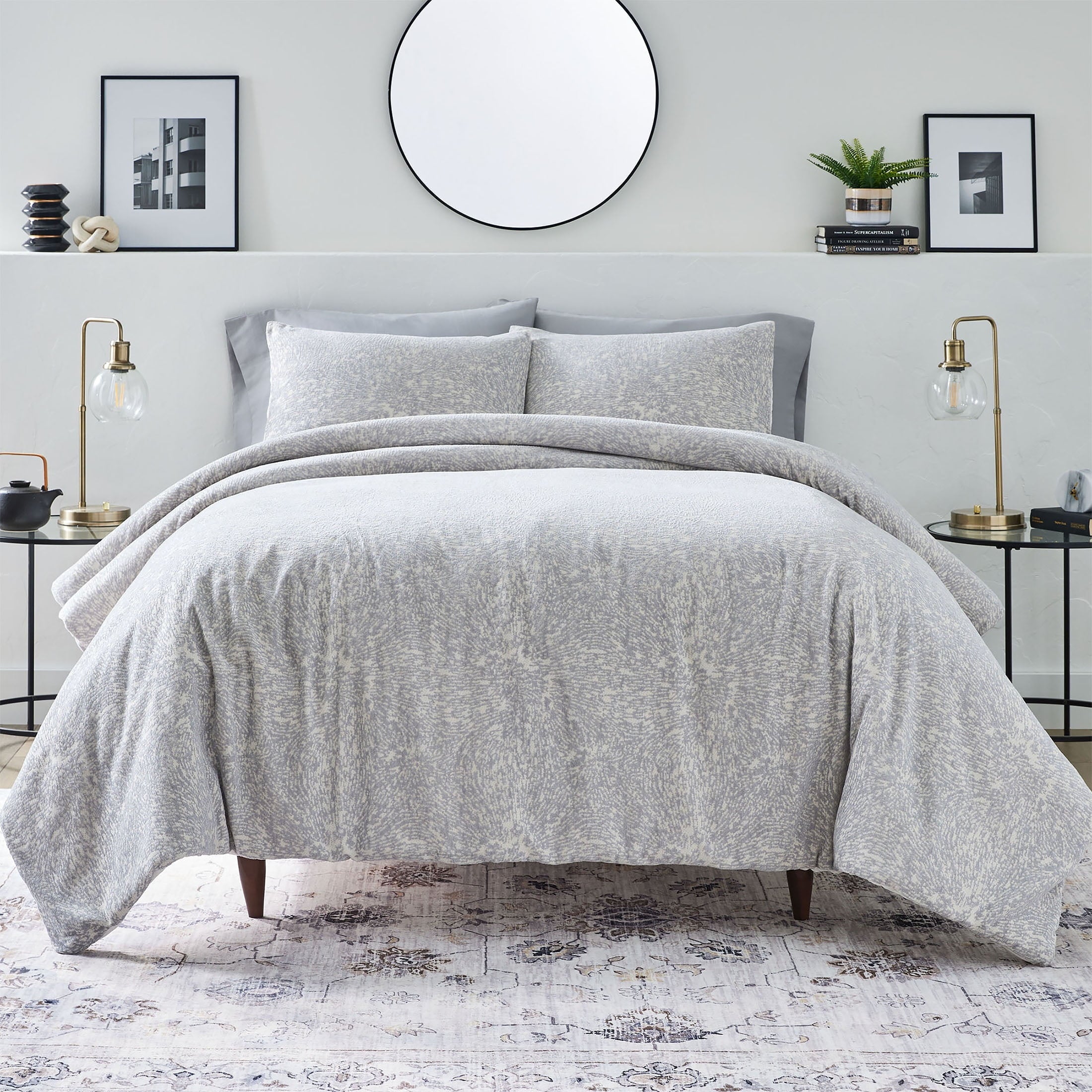 Fluffy Down Alternative Better Homes & Garden Grey Chenille 3-Piece Comforter Set, Full/Queen, All Ages - All-Season Down Alternative Comforter Insert - Default Title