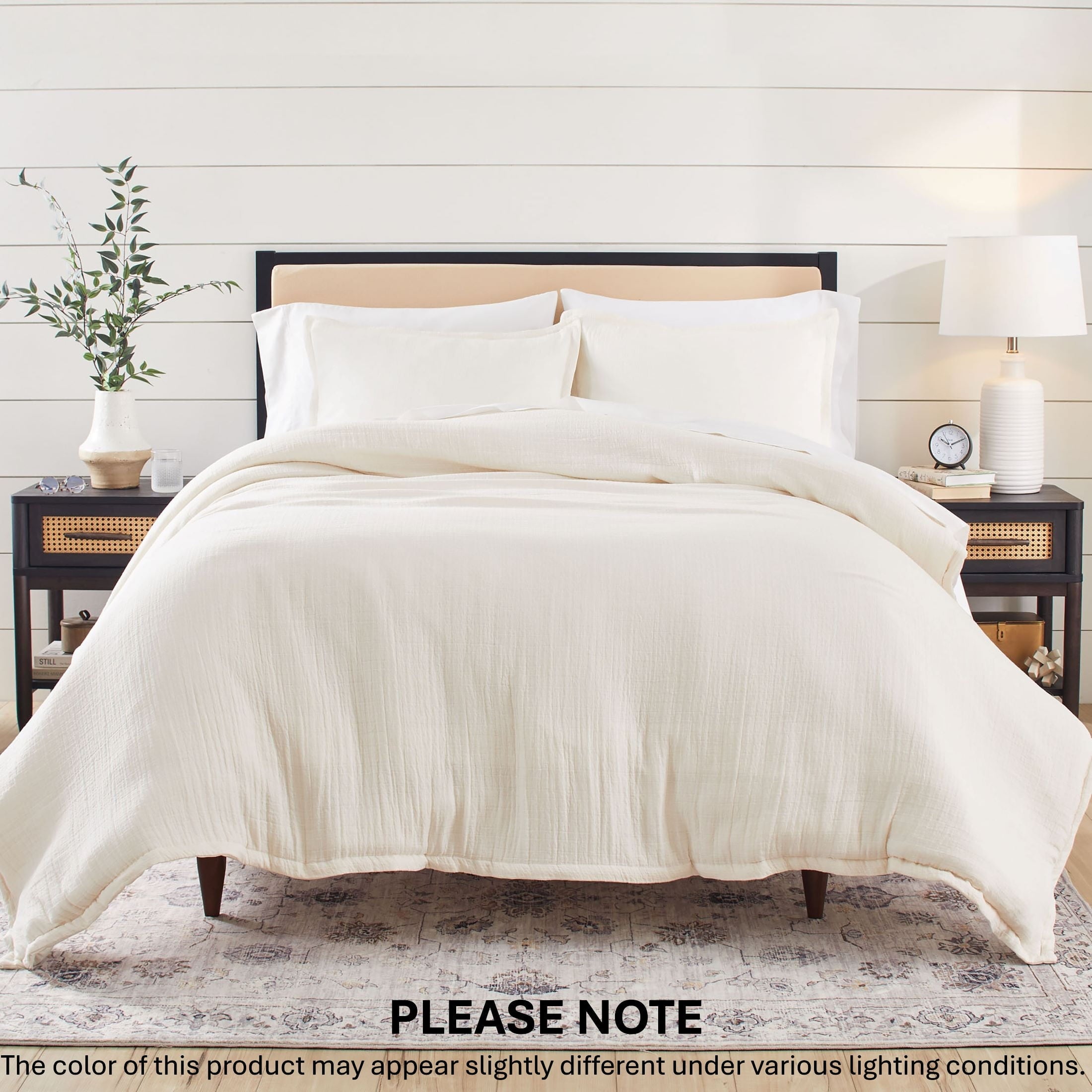 Luxurious Quilted 3-Piece Cream Gauze Comforter Set, Adult Full/Queen - Hypoallergenic Ultra-Fluffy Quilt for Winter - Default Title