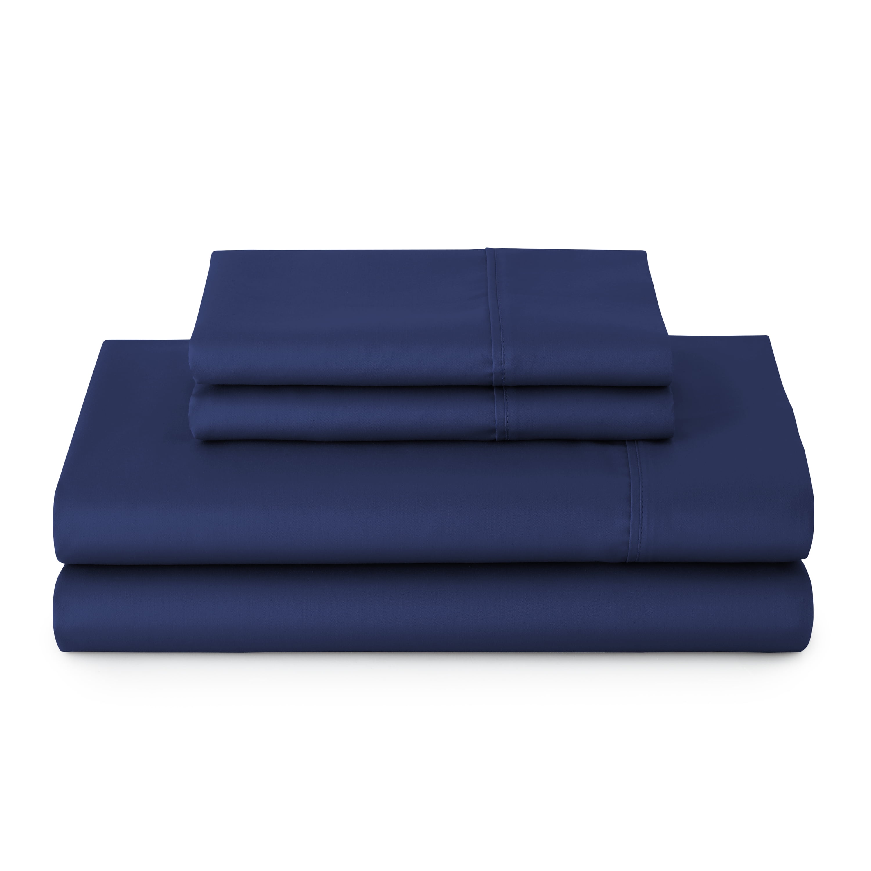 Breathable Luxury 4-Piece 300 Thread Count Blue Cove Cotton Sateen Bed Sheet Set, Queen - Premium Ultra-Soft Pillowcase Pair for Sleeping - Default Title