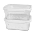 Playful Geometric 4Cup Rectangle Glass Food Storage Container with Tritan Lid. Set of 2, 4 Pieces, Designed to H... - Fun Food Fidget Cookie Squishable Toy - Default Title