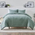Hypoallergenic Cloud 3-Piece Sage Floral Comforter Set, Full/Queen - Luxurious Quilted Duvet Cover Set - Default Title