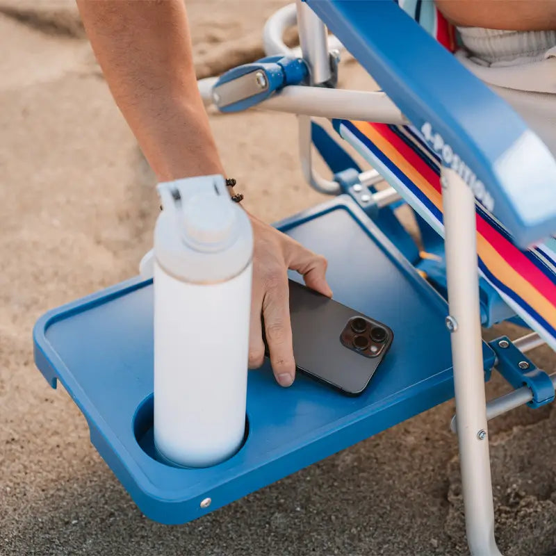 Low-Profile Big Surf with Slide Table - Choice 334 - Multi-Position Outdoor Beach Chair with Pillow Detail