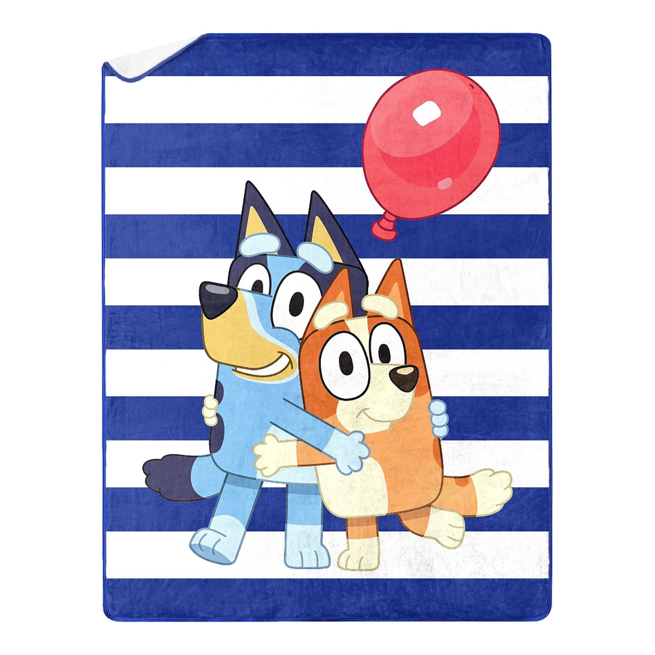 Reversible Sherpa Happy Hugs Kids Silk Touch Throw Blanket with Sherpa Reverse, 46 x 60 inches Blue – Soft Plush Fleece Throw Blanket - Super Soft Reversible Sherpa Flannel Blanket - Default Title