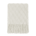Reversible Sherpa Rhombus Beige Throw Blanket, Soft and Lightweight, 50"x 60" - Cozy Fleece Throw Blanket for Couch & Bed - Default Title