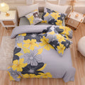 Fluffy Down Alternative Yellow Floral Comforter Set Queen Flower Bed Set Adult Soft Botanical Boho Bedding Set - All-Season Down Alternative Comforter Insert - Default Title