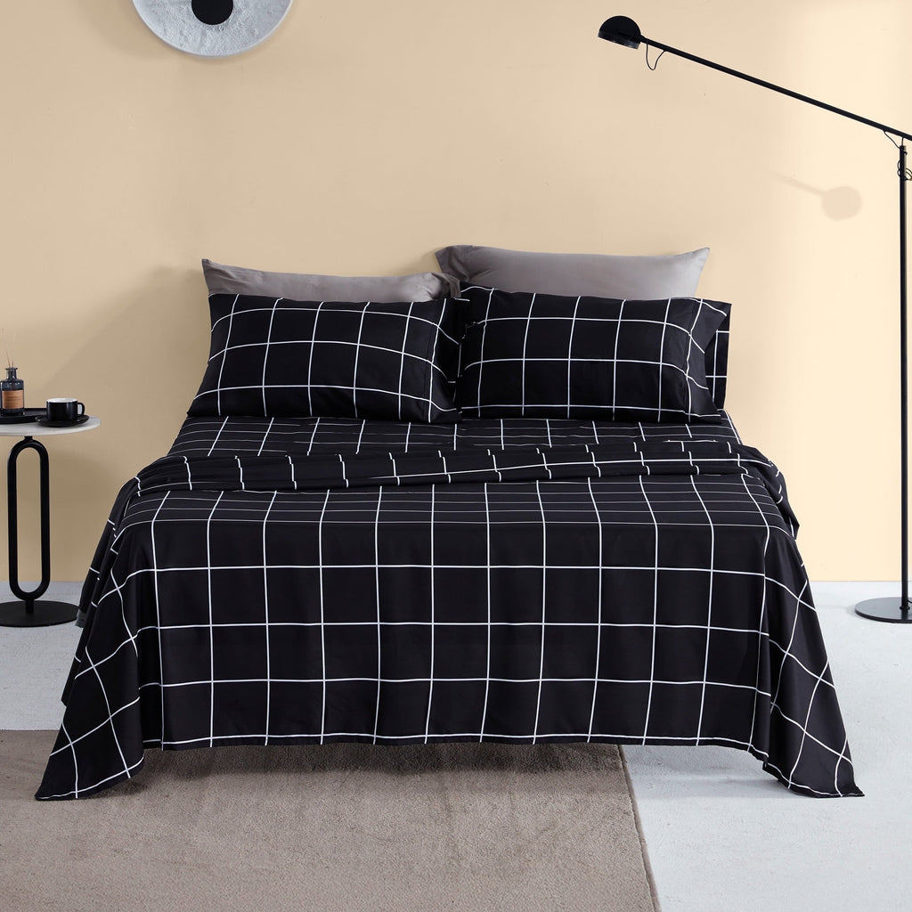 Breathable Luxury Full Bed Sheet Set, 4 Pieces Breathable & Super Soft, Easy Care Printed Microfiber with Deep Pocket & Envelope Closur... - Breathable Egyptian Cotton Flat & Fitted Sheets - Default Title