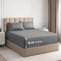 Ultra-Soft 4-Piece Extra Deep Pocket Sheet Set - Full Size Breathable & Cooling Bed Sheets Fits 18"-24" Mattresses, Gray - Cooling Hotel Quality Bedding Sheets and Pillowcases - Default Title