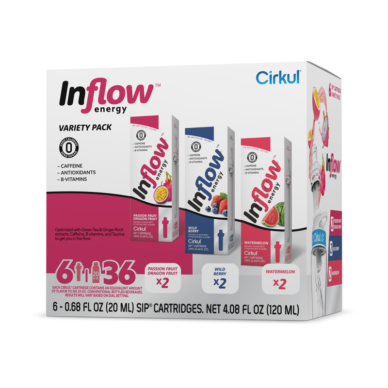 Vitamin-Infused Inflow Energy 6-Pack Variety Pack VCUW - Zero-Calorie Multi-Flavor Sip Pods for Water Bottle - Default Title