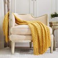 Cozy Fleece Decorative Soft Spring Summer Fall Throw Blanket ,for Couch Sofa Chair Bed,50''X60'',Mustard Yellow - Cozy Fleece Throw Blanket for Couch & Bed - Default Title