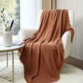 Cozy Fleece Farmhouse Rust Knit Throw Blanket for Couch Sofa Chair Bed Home Decoration, Soft Warm Cozy Light Weight for Spring Su... - Cozy Fleece Throw Blanket for Couch & Bed - Default Title