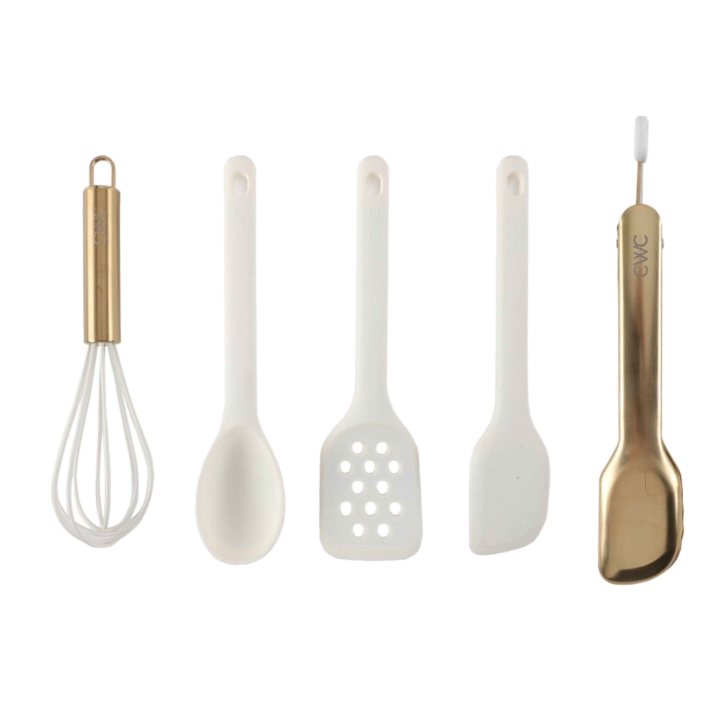Seamless One-Piece 5-Piece Mini Silicone Utensil Set Durable & Nonstick Safe - Durable Turner & Ladle Utensil Set for Home Chefs - Default Title