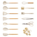 Chef-Quality 17-Piece Silicone and Wood Cooking Utensil Set, Heat-Resistant, Safe for Nonstick Cookware - Multi-Purpose Hand Tool for Daily Meal Prep - Default Title