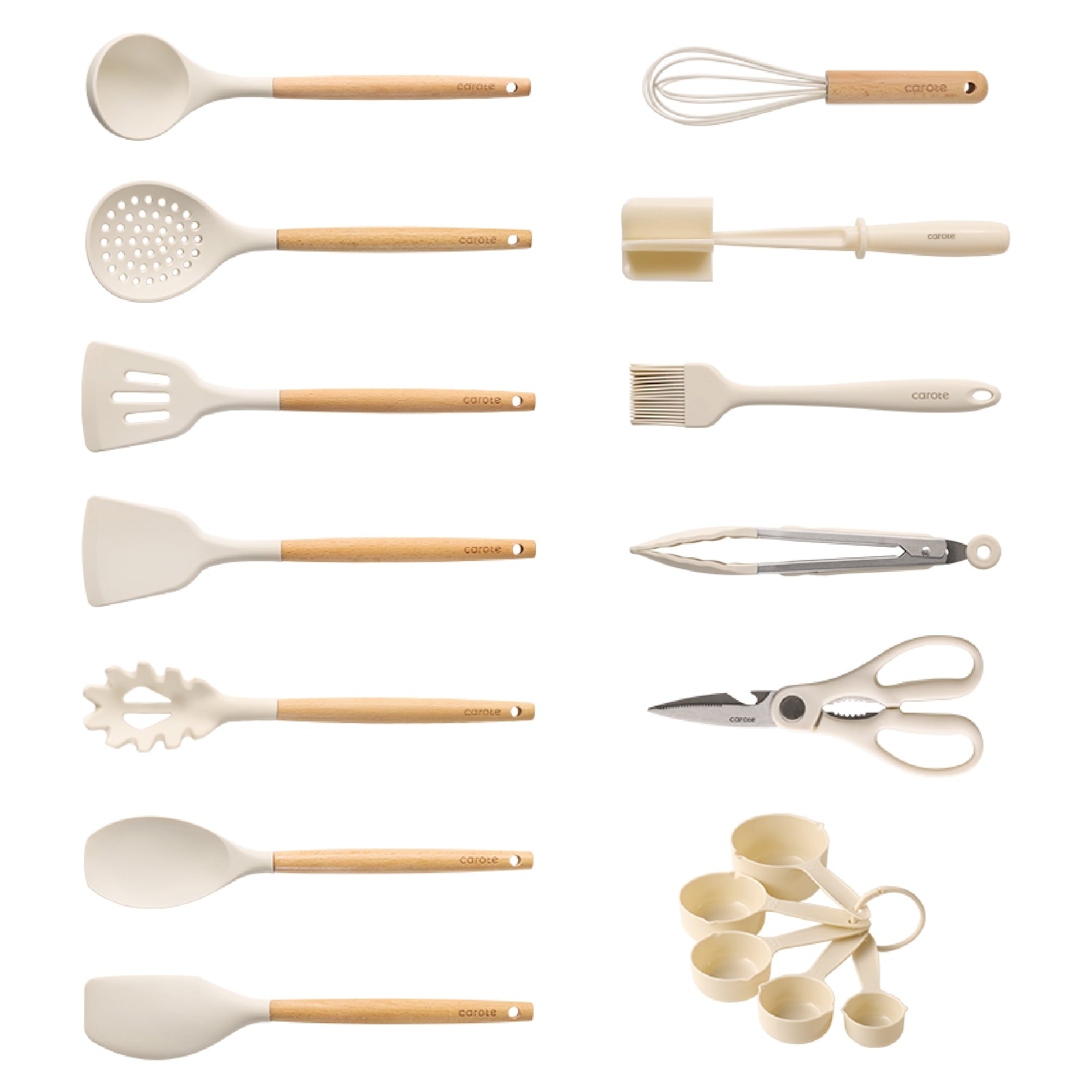 Chef-Quality 17-Piece Silicone and Wood Cooking Utensil Set, Heat-Resistant, Safe for Nonstick Cookware - Multi-Purpose Hand Tool for Daily Meal Prep - Default Title