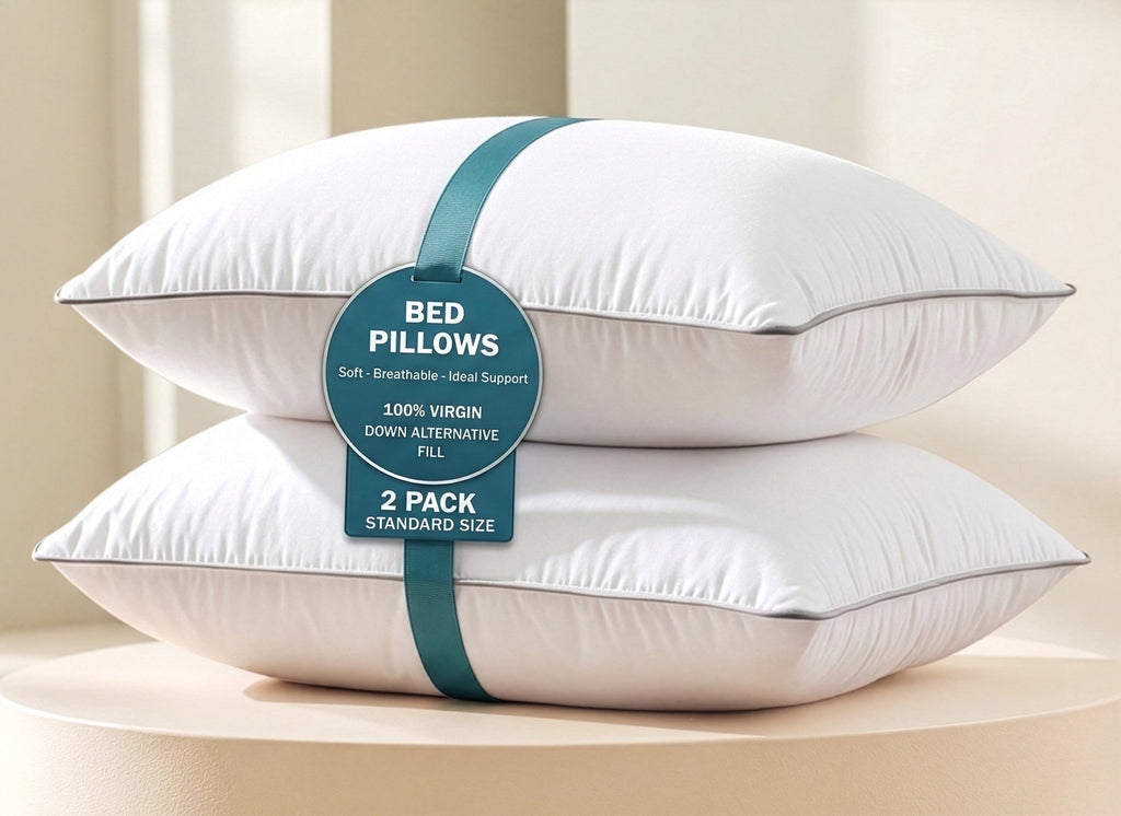 Hotel Collection Pillows Standard Size Set of 2 – Standard Pillow, Cooling Comfort, Breathable, Easy Care Machine Washable, Perfect fo... - Hotel Quality Plush Sleeping Pillows - Default Title