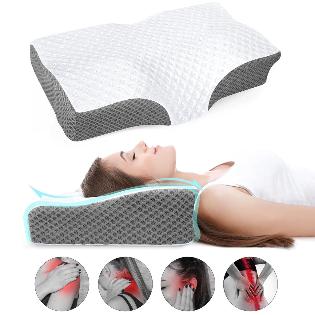 Orthopedic Support Cervical Neck Pillow for Neck Pain Relief, Ergonomic Memory Foam Pillow Bed Pillows for Body Side Back Stomach Sleepi... - Orthopedic Shredded Foam Bed Pillow Set - Default Title
