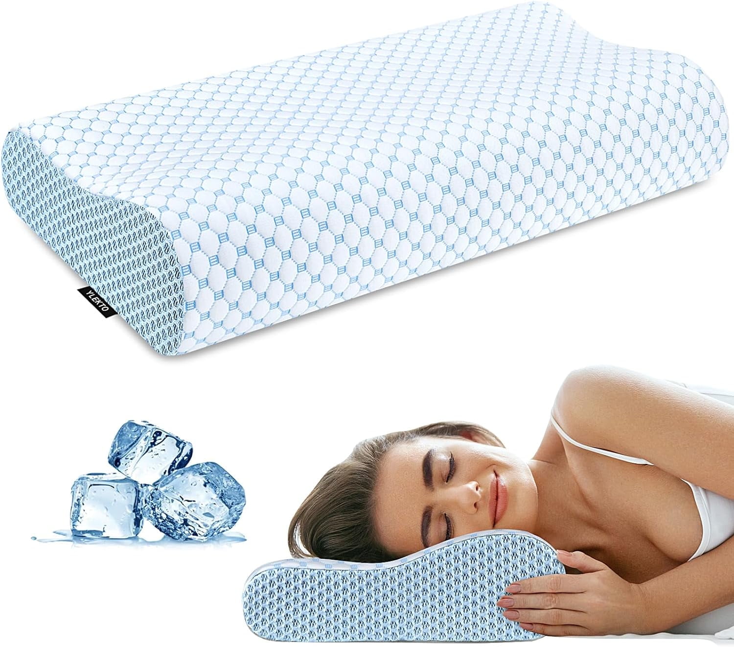 Decorative Plump for Neck Pain Relief, Contour Memory Foam s for Sleeping, Odorless Ergonomic Adjustable Orthopedic Cooling Bed Neck S... - Hotel Quality Plush Sleeping Pillows - Default Title
