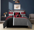 All-Season 7-Piece Medallion Patchwork Comforter Set, Full, Red/Gray/Black - All-Season Down Alternative Comforter Insert - Default Title