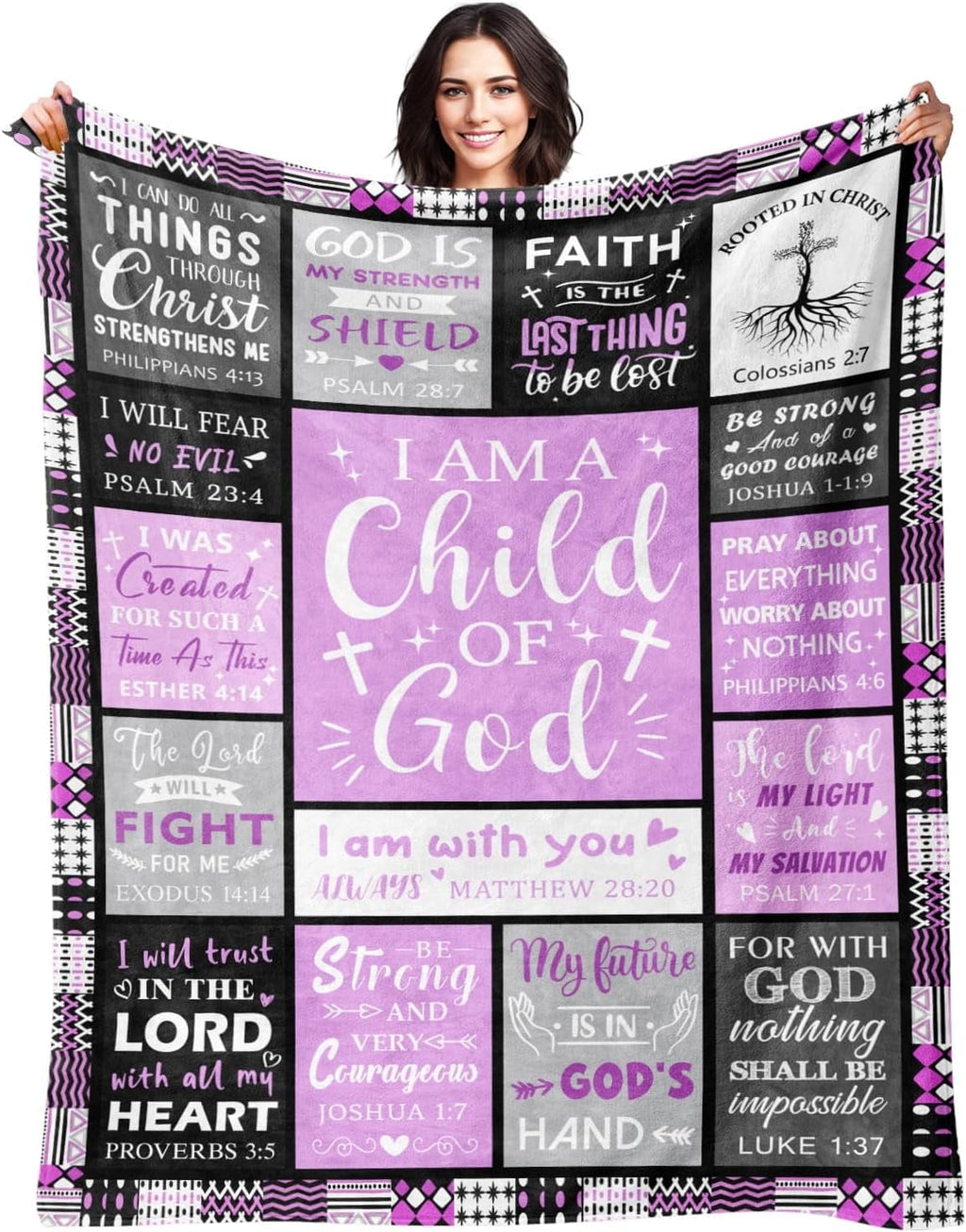 Cozy Fleece Christian Gifts for Women - Baptism Gifts for Girl - Child of God Blanket - Inspirational Birthday Religious Catholic... - Lightweight Plush Warm Blanket for All Seasons - Default Title