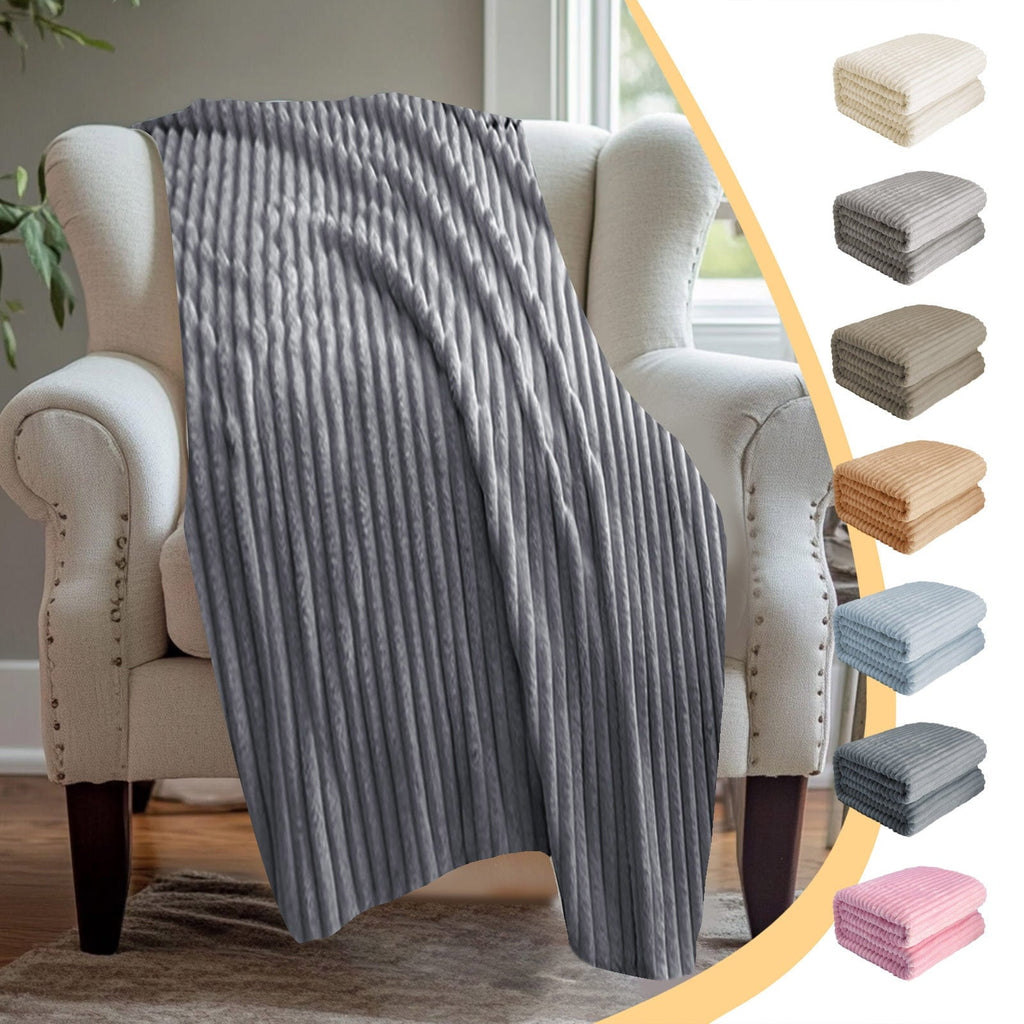 Super Soft Flannel Bunny Blanket, Super Soft & Warm Faux Rabbit Fur Throw Blanket, Lightweight Microfiber Machine Washable for Bedroom, ... - Luxury Knitted Decorative Throw Blanket with Fringes - Default Title