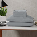 Premium Egyptian Cotton Soft Finish Microfiber Percale Queen Bed Sheet Set – 4-Piece Lightweight, Wrinkle-Resistant, Quick-Dry, Light Gray - Luxury Bed Sheet Set with Deep Pockets - Default Title