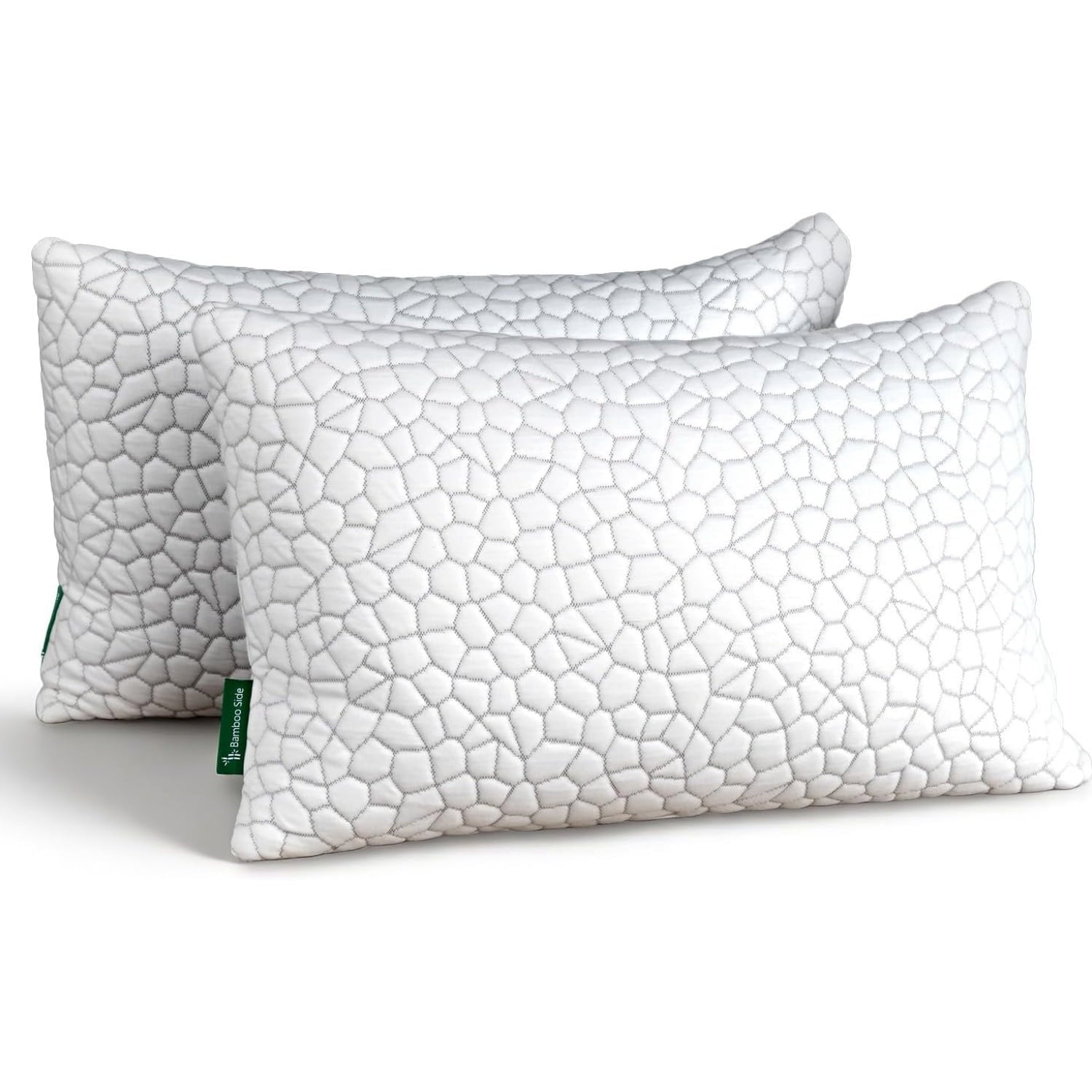 Ergonomic Memory Foam Shredded Memory Foam Pillows for Sleeping, Bed Pillows Queen Size Set of 2 Pack Adjustable for Side and Back Sleeper ... - Orthopedic Shredded Foam Bed Pillow Set - Default Title