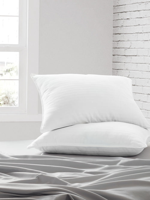 Decorative Plump Bed Pillow 2-Pack Standard/Queen Size For All Sleep Styles - Back, Side and Stomach Sleepers - Orthopedic Shredded Foam Bed Pillow Set - Default Title