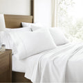 Cooling Sateen 100% Cotton Flannel Bed Sheets Set for Full Size Bedding in White - Luxury Bed Sheet Set with Deep Pockets - Default Title