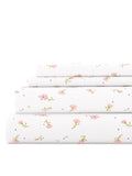 Premium Egyptian Cotton Ultra Soft & Breathable Wrinkle Free Bed Sheets Set - Floral Pink Farmhouse Patterned for Twin Size Bedding - Premium Ultra-Soft Pillowcase Pair for Sleeping - Default Title