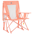 Premium All-Weather Comfort Pro Rocker - Choice 375 - Freestyle Rocker Portable Outdoor Folding Chair - Coral Garden