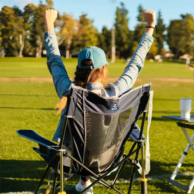 Premium All-Weather Comfort Pro Rocker - Choice 375 - Freestyle Rocker Portable Outdoor Folding Chair Detail