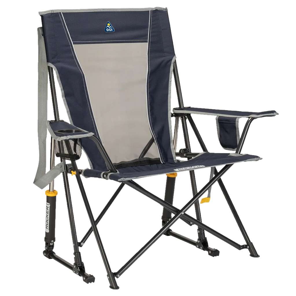 Premium All-Weather Comfort Pro Rocker - Choice 375 - Freestyle Rocker Portable Outdoor Folding Chair - Indigo