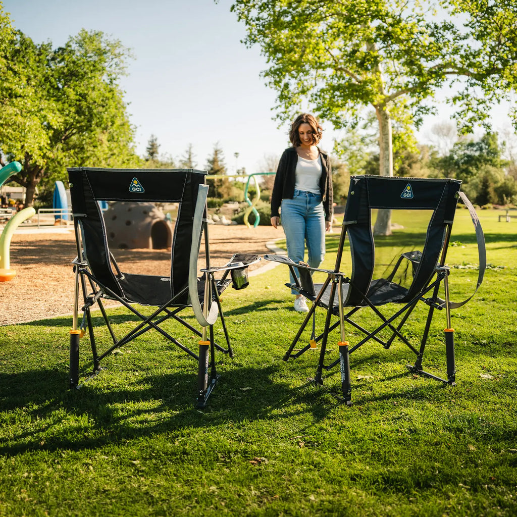 Premium All-Weather Comfort Pro Rocker - Choice 375 - Freestyle Rocker Portable Outdoor Folding Chair Detail
